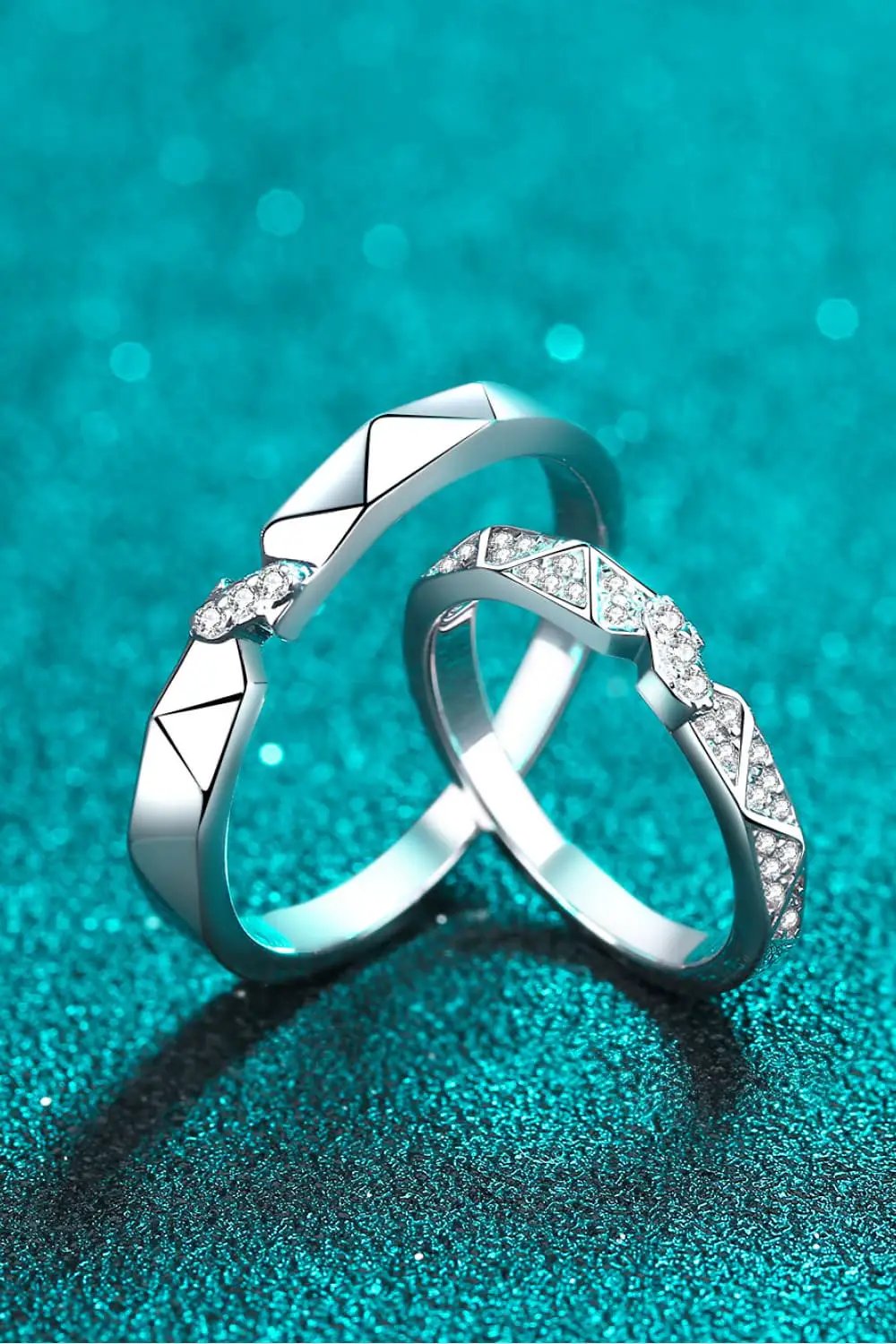 Moissanite Minimalist Rhodium-Plated Ring by Trendsi