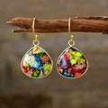 18K Gold-Plated Natural Stone Earrings by Trendsi