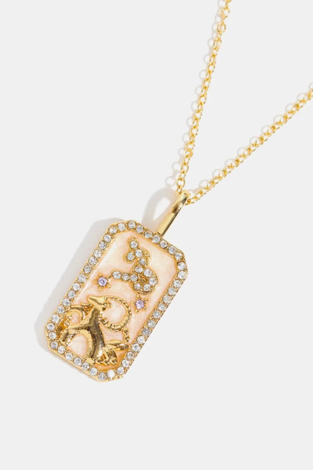 Rhinestone Constellation Pendant Copper Necklace by Trendsi