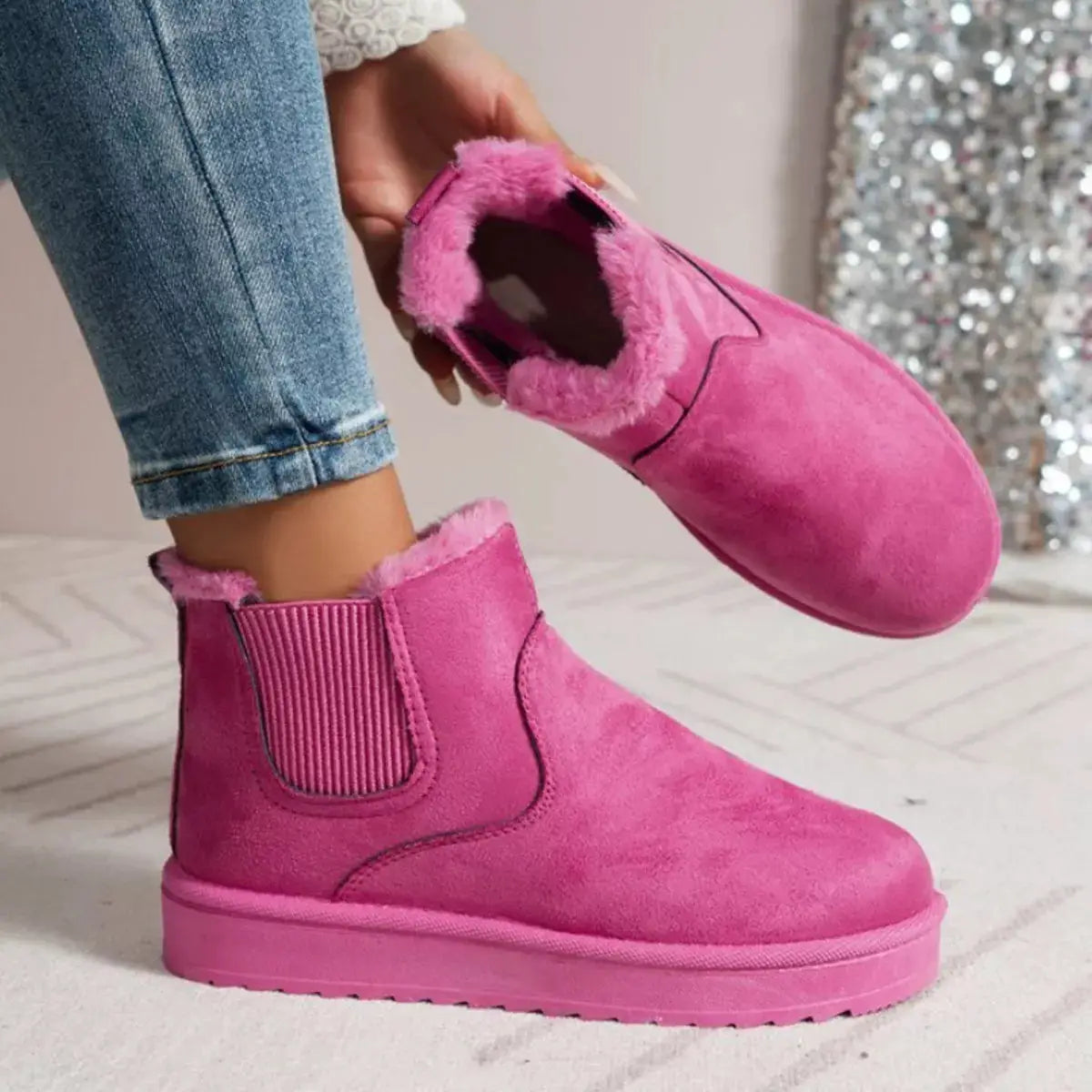 Round Toe Platform Boots by Trendsi