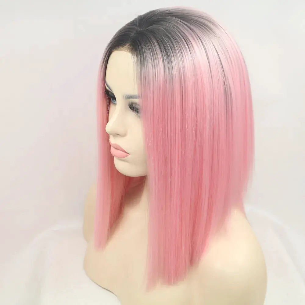 13*3" Lace Front Wigs Synthetic Mid-length Straight 12" 130% Density by Trendsi