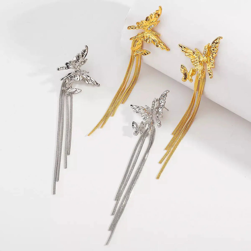 Butterfly Fringe Dangle Earrings by Trendsi
