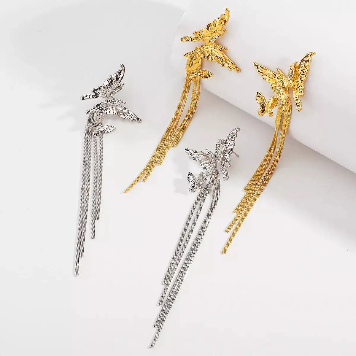 Butterfly Fringe Dangle Earrings by Trendsi