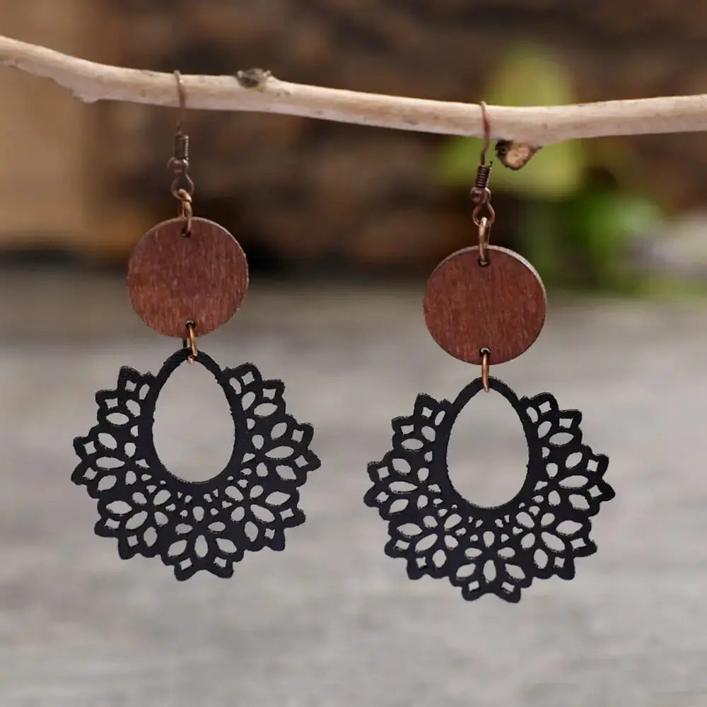 Geometric Cutout Dangle Earrings by Trendsi