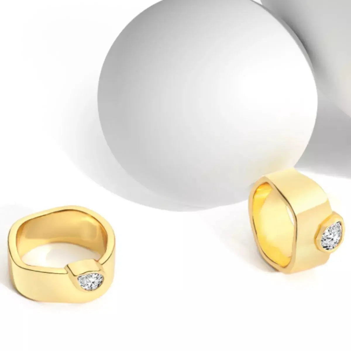 18K Gold-Plated Minimalist Design Ring by Trendsi