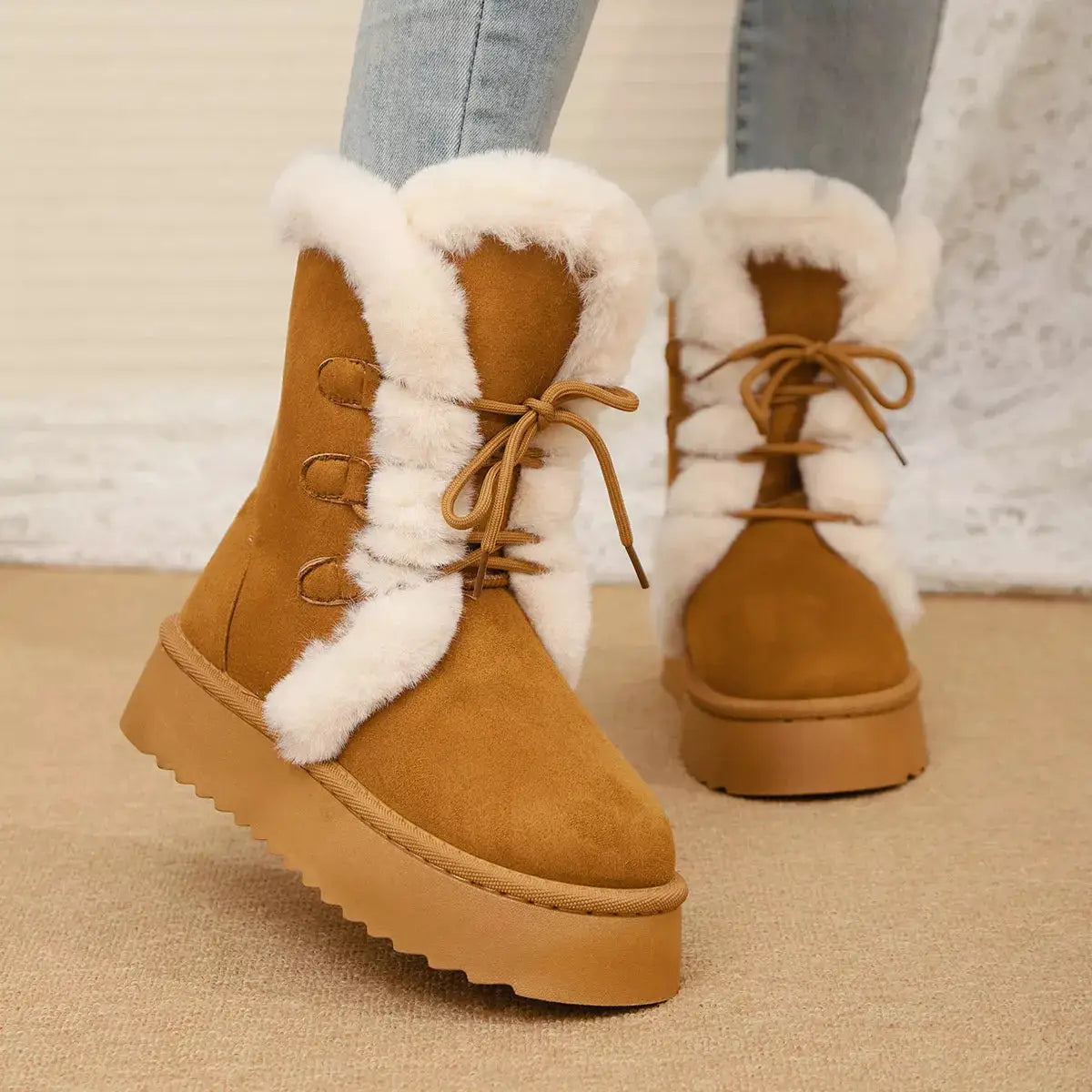 Lace-Up Winter Boots by Trendsi