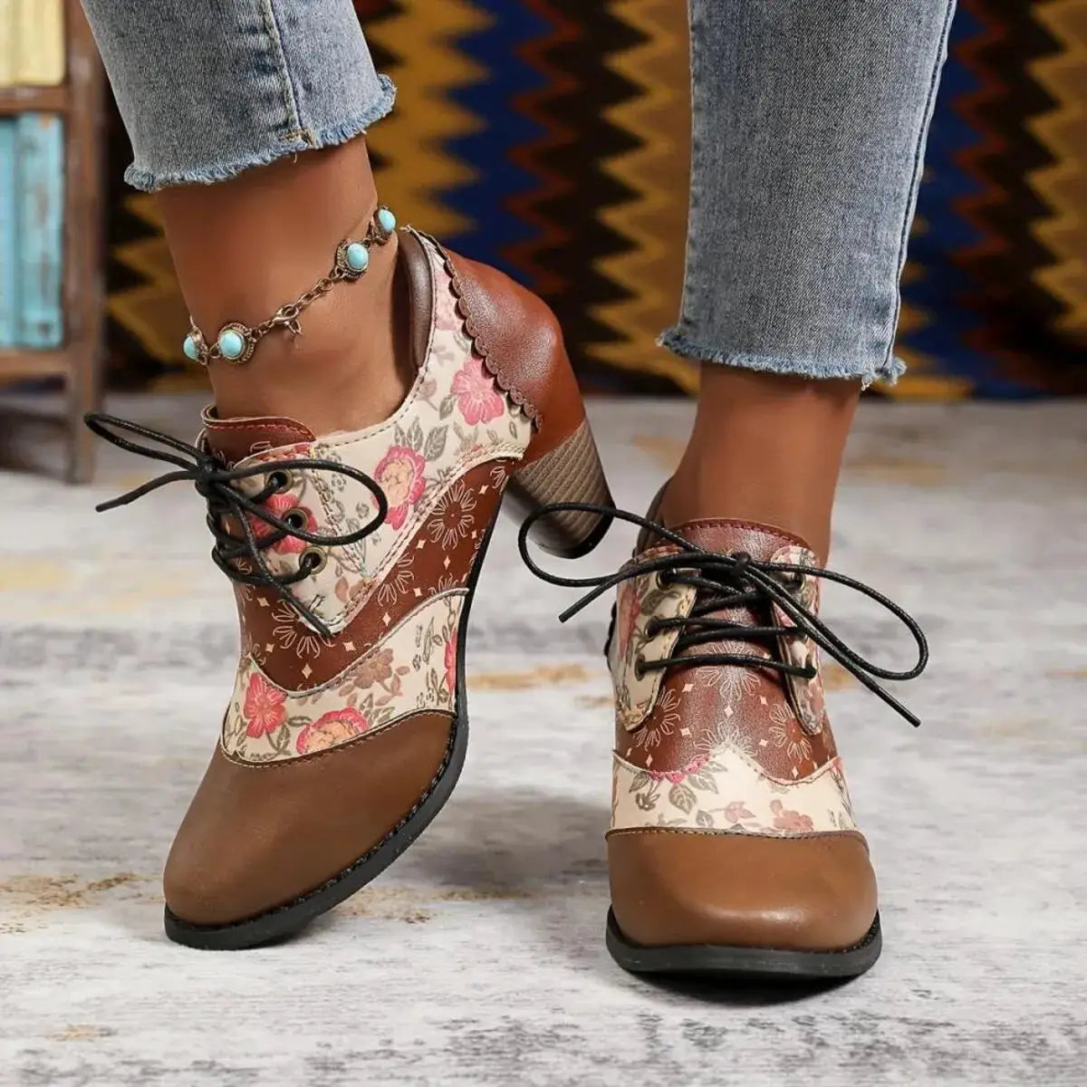 Point Toe Block Heels Ankle Boots by Trendsi