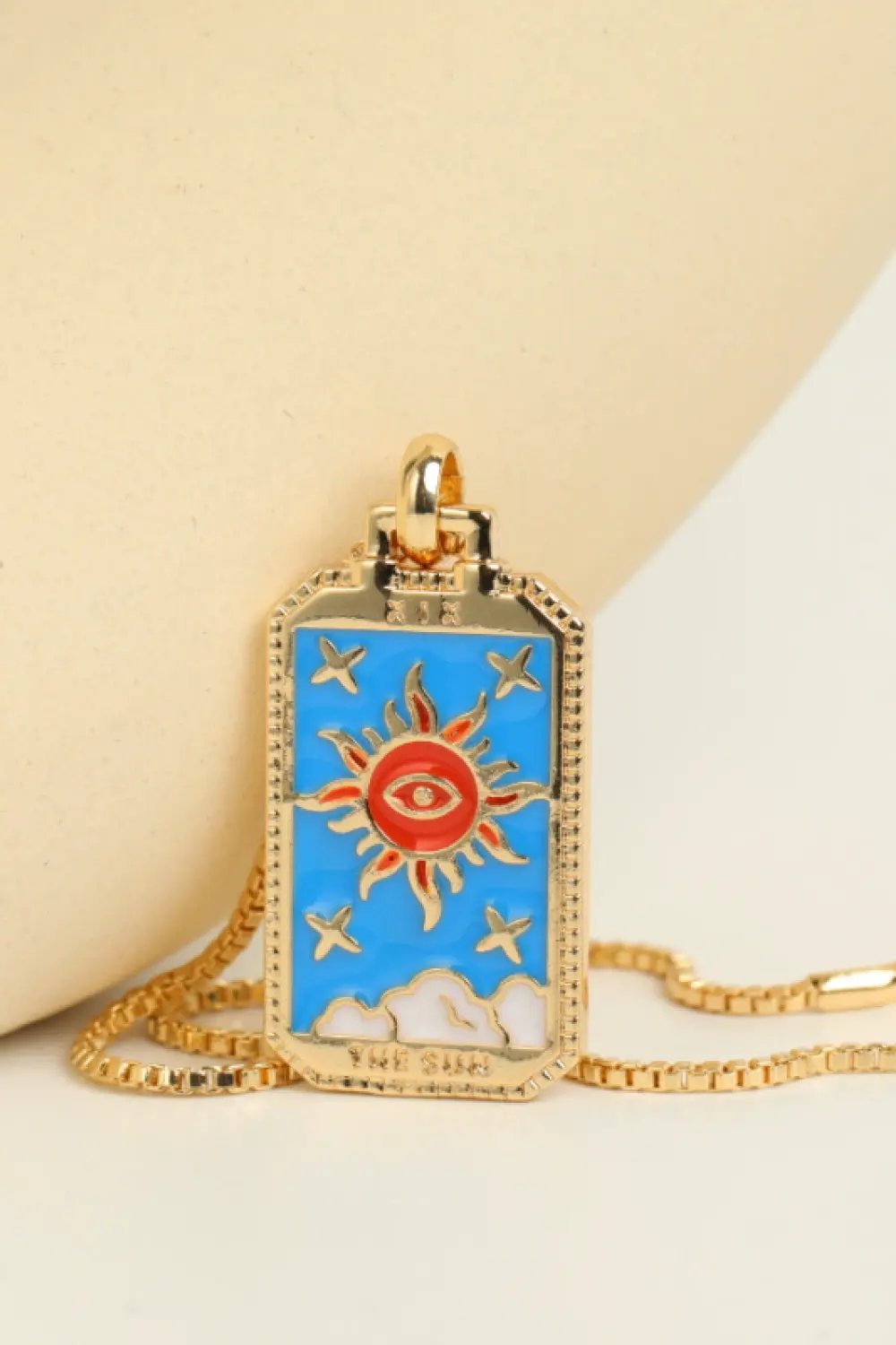 Tarot Card Pendant Copper Necklace by Trendsi