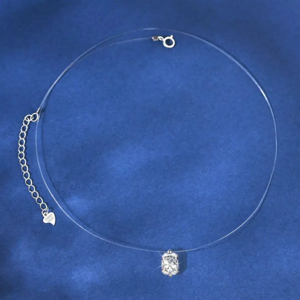 1 Carat Moissanite 925 Sterling Silver Necklace by Trendsi