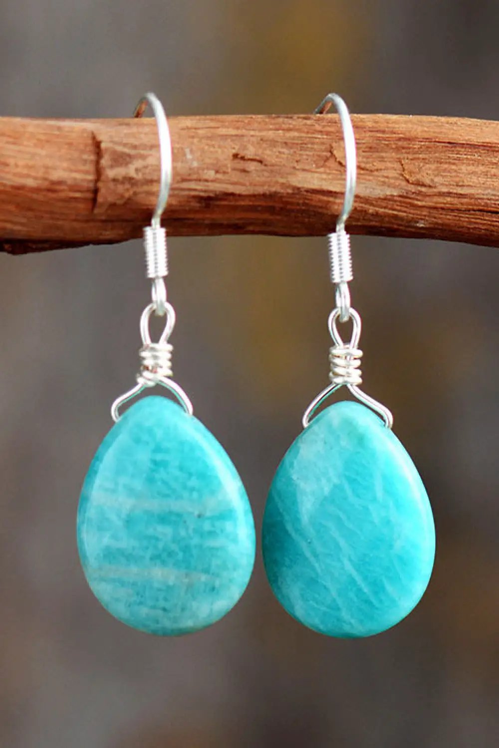 Handmade Natural Stone Teardrop Earrings by Trendsi