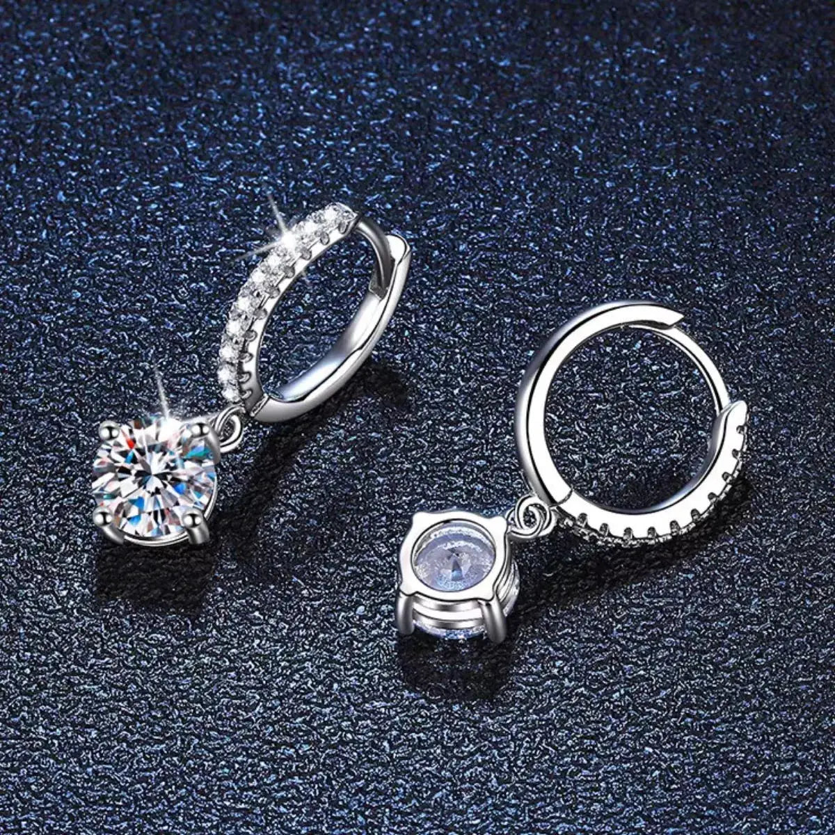 1 Carat Moissanite 925 Sterling Silver Drop Earrings by Trendsi