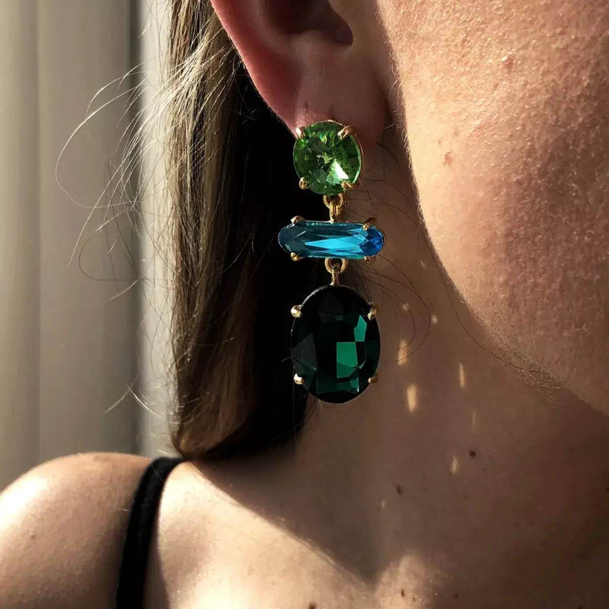 Alloy Geometric Dangle Earrings by Trendsi