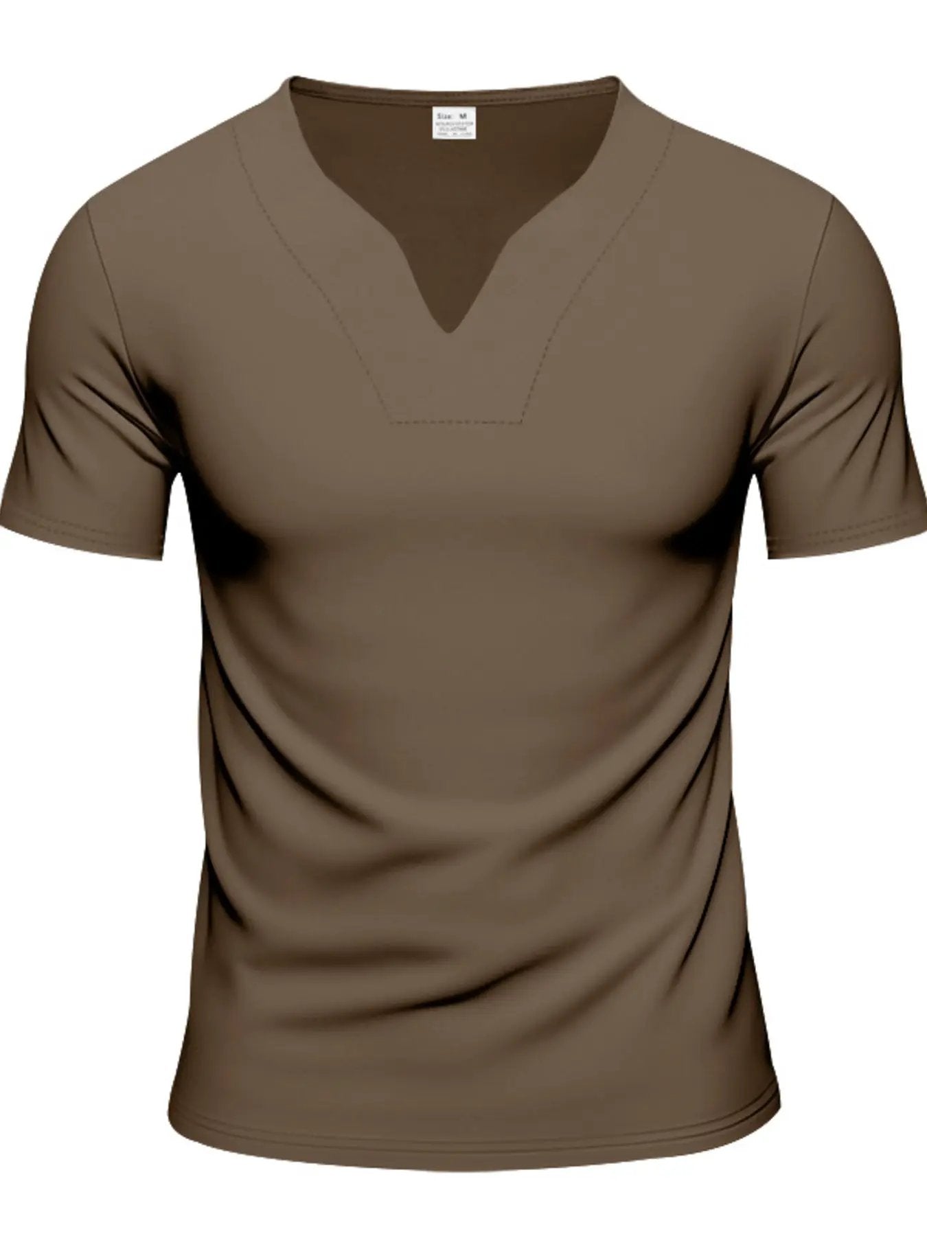 Men's Full Size Casual V-Neck Short Sleeve T-Shirt Plus Size by Trendsi