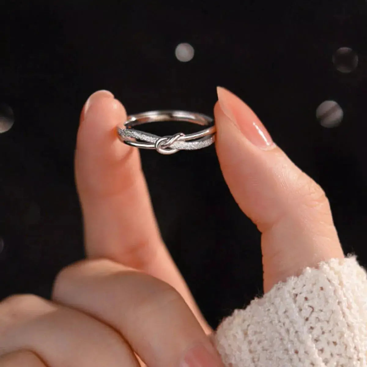 925 Sterling Silver Knot Ring by Trendsi