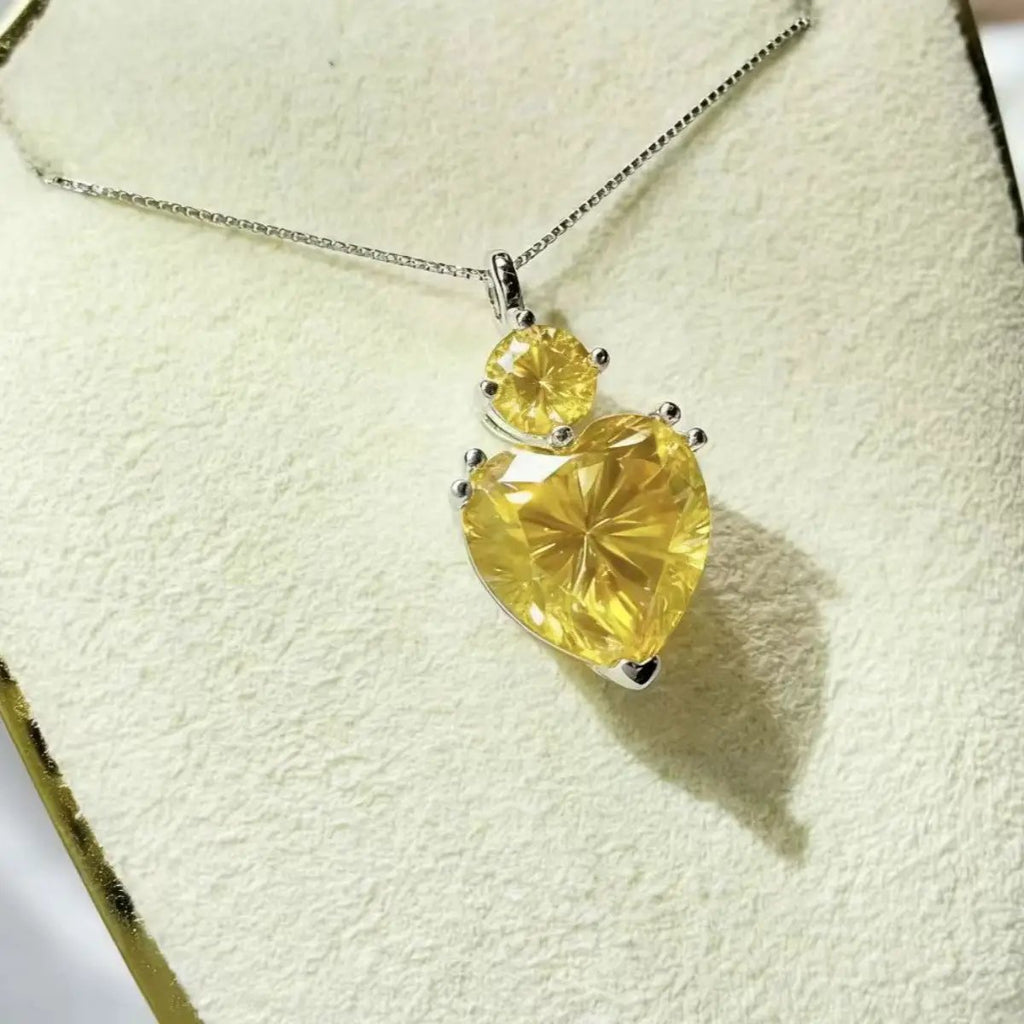 5.5 Carat Moissanite 925 Sterling Silver Pendant Necklace by Trendsi