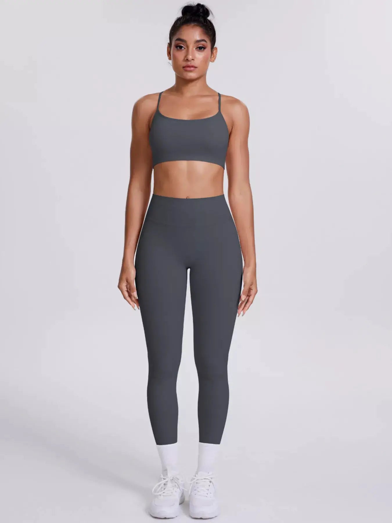 Criss-Cross Back Cami and Leggings Active Set by Trendsi