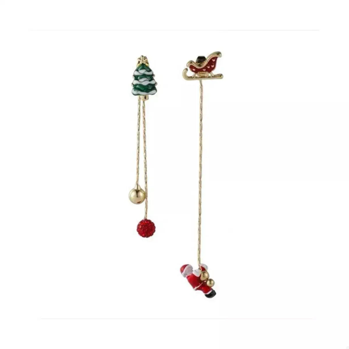 Christmas Tree & Santa Claus Drop Earrings by Trendsi