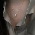 1 Carat Moissanite 925 Sterling Silver Pendant Necklace by Trendsi
