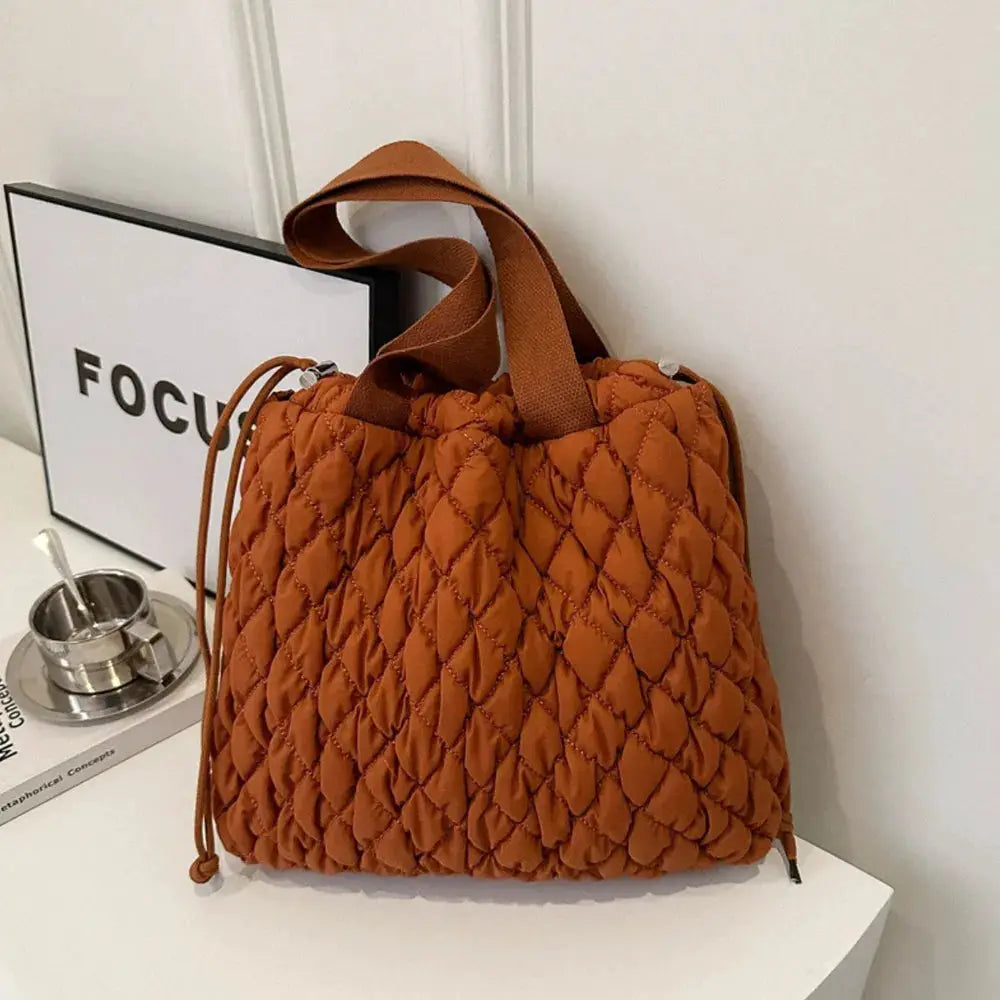Drawstring Bubble Texture Tote Bag by Trendsi
