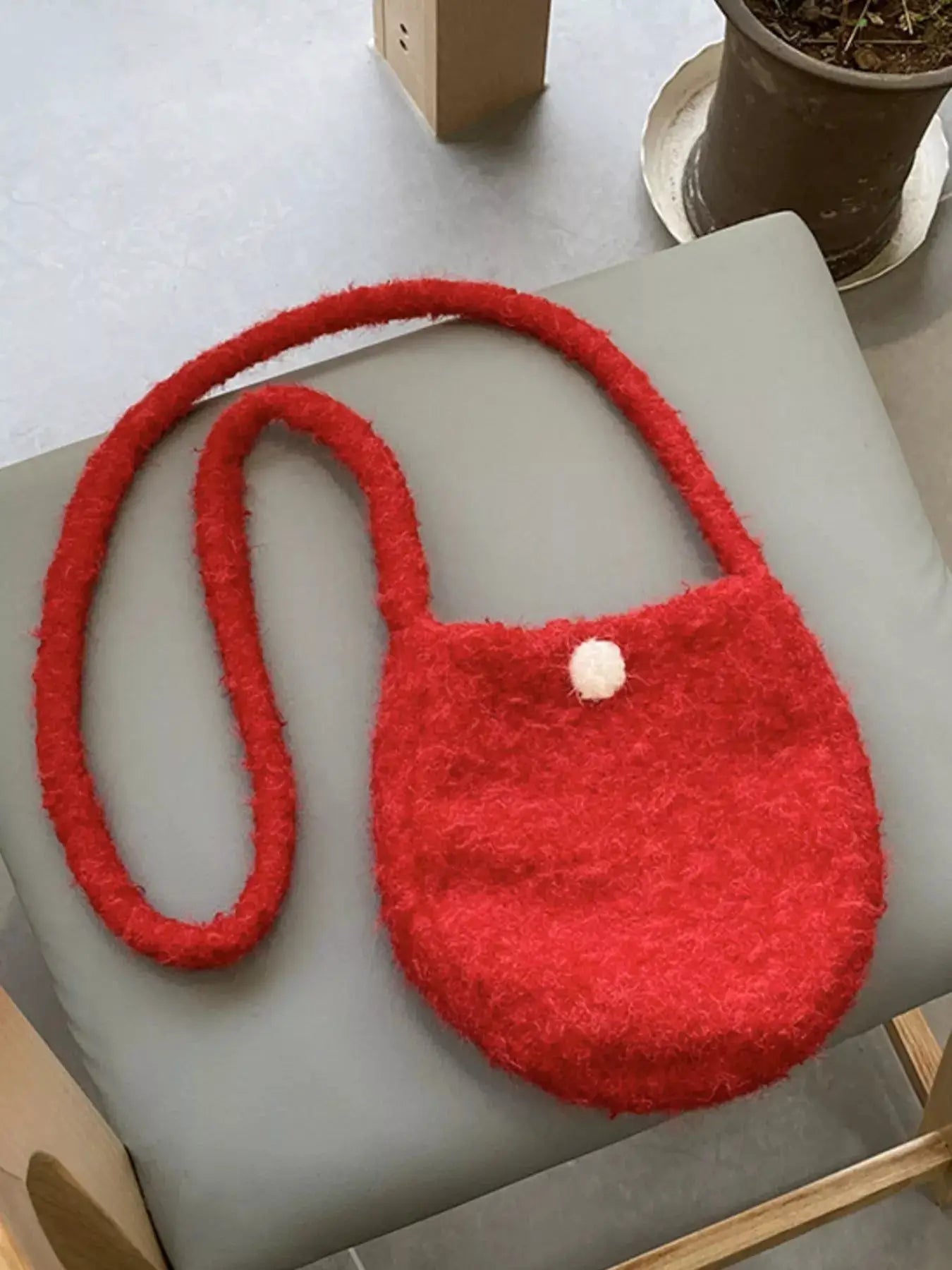 Lightweight Fluffy Crossbody Bag by Trendsi