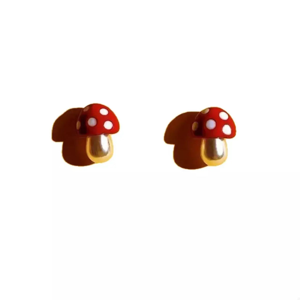 Mushroom Stud Earrings by Trendsi