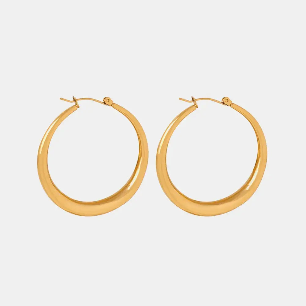 18K Gold-Plated Hoop Earrings by Trendsi