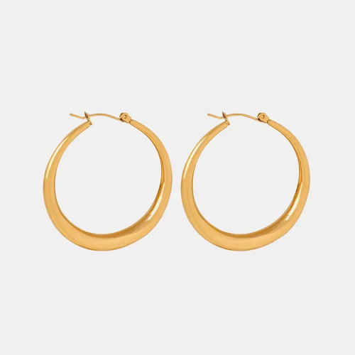 18K Gold-Plated Hoop Earrings by Trendsi