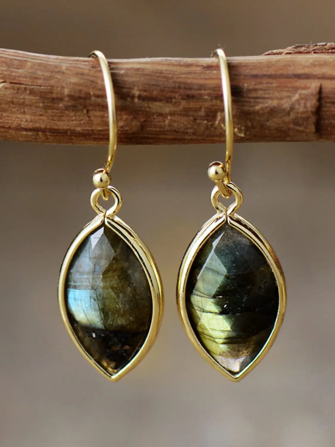 Geometrical Shape Natural Stone Dangle Earrings by Trendsi
