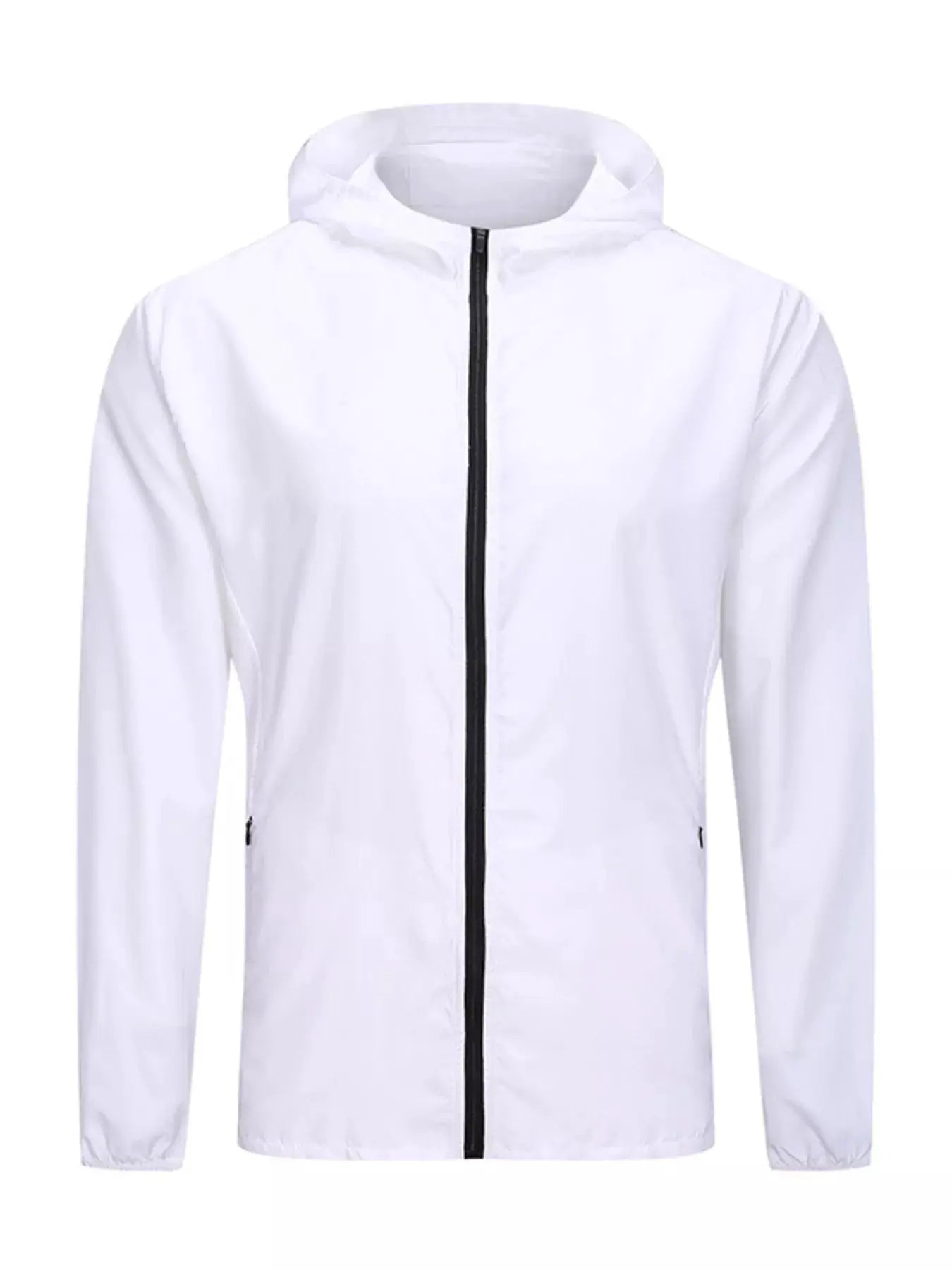 Men's Plus Size Zip Up Long Sleeve Hooded Jacket by Trendsi
