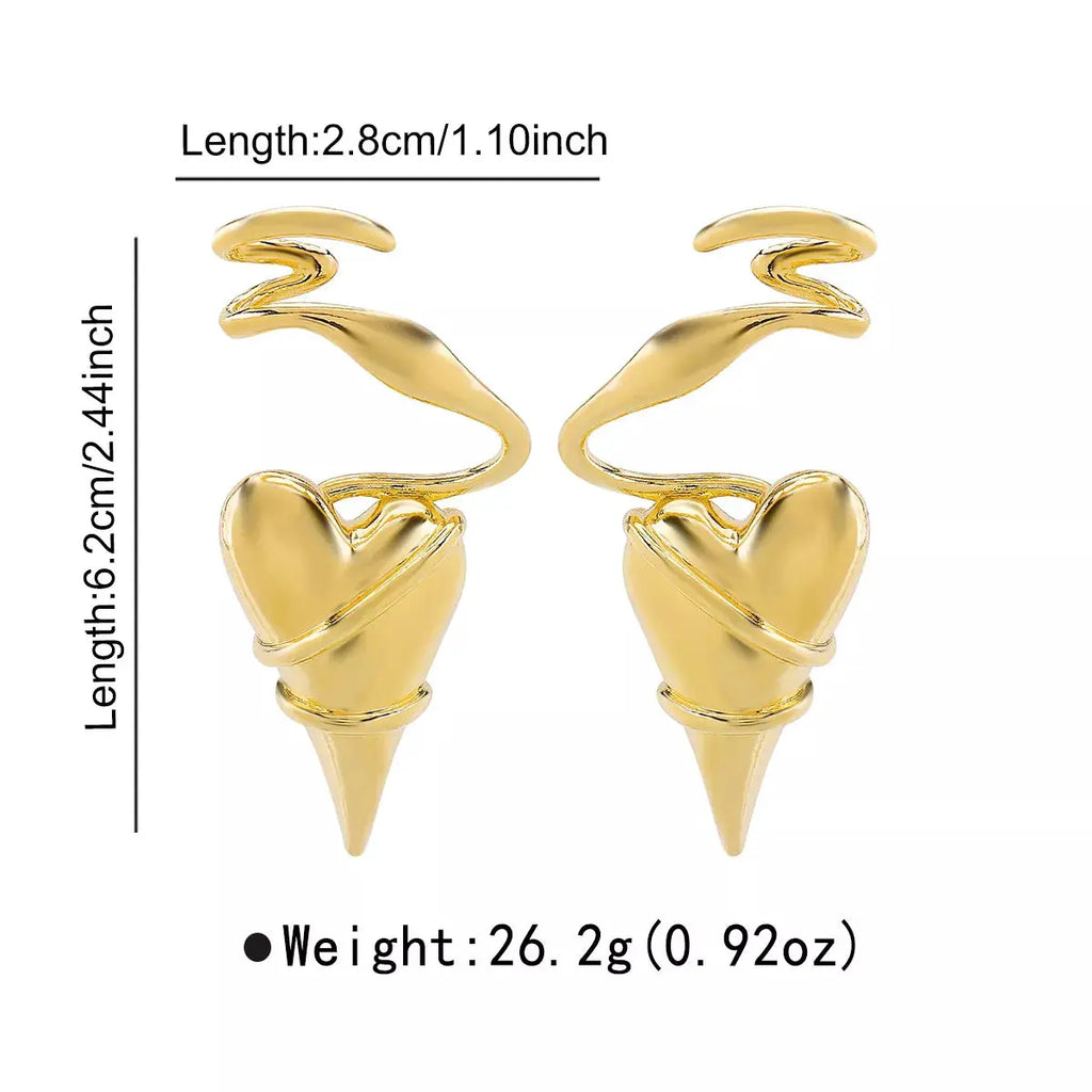 Heart-Shaped Twisted Wire Earrings by Trendsi