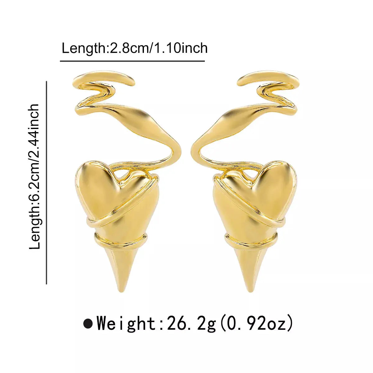 Heart-Shaped Twisted Wire Earrings by Trendsi