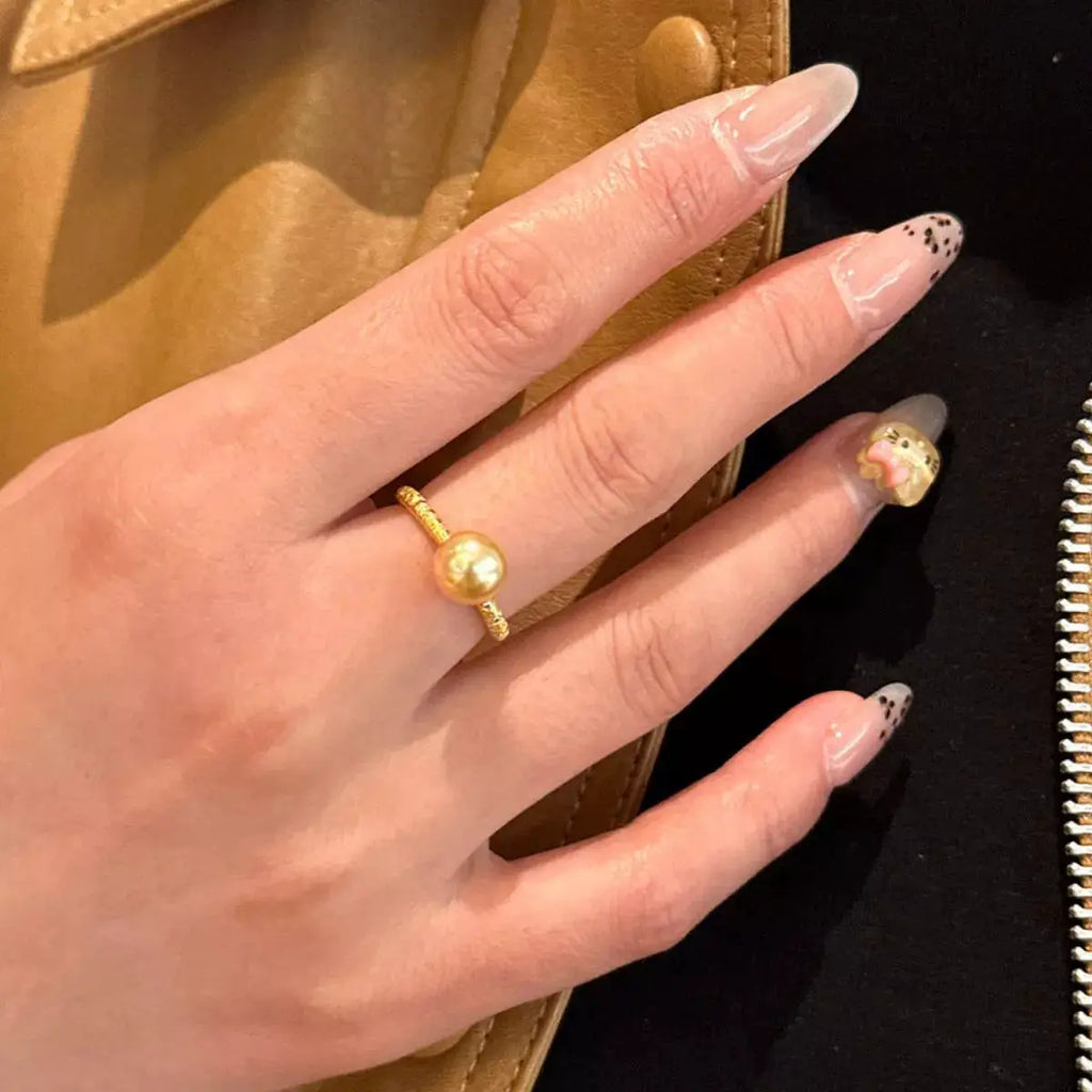 18K Gold-Plated Pearl Ring by Trendsi