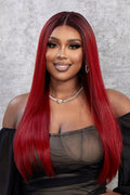 13*2" Lace Front Wigs Synthetic Straight 26" 150% Density by Trendsi