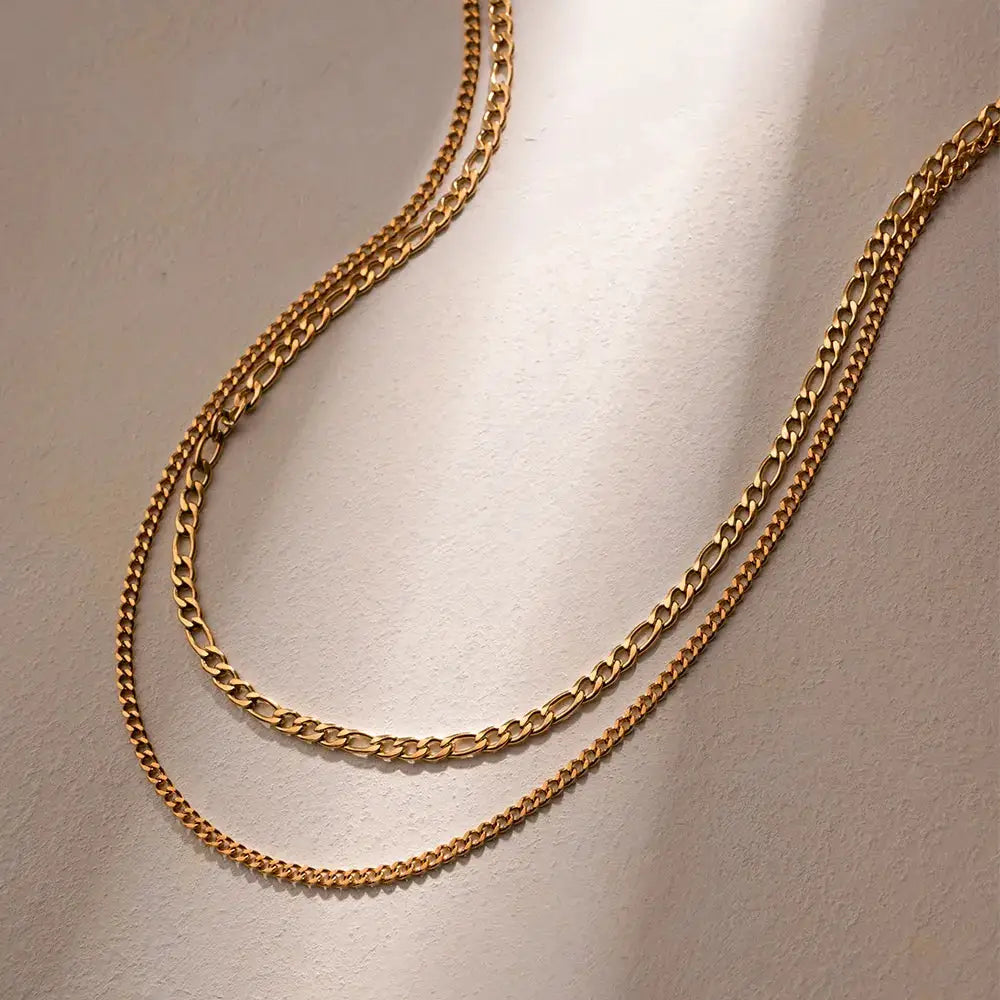 Stainless Steel Double-Layered Necklace by Trendsi