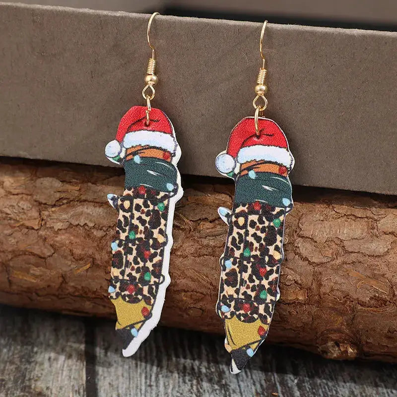 PU Leather Alloy Pencil Earrings by Trendsi