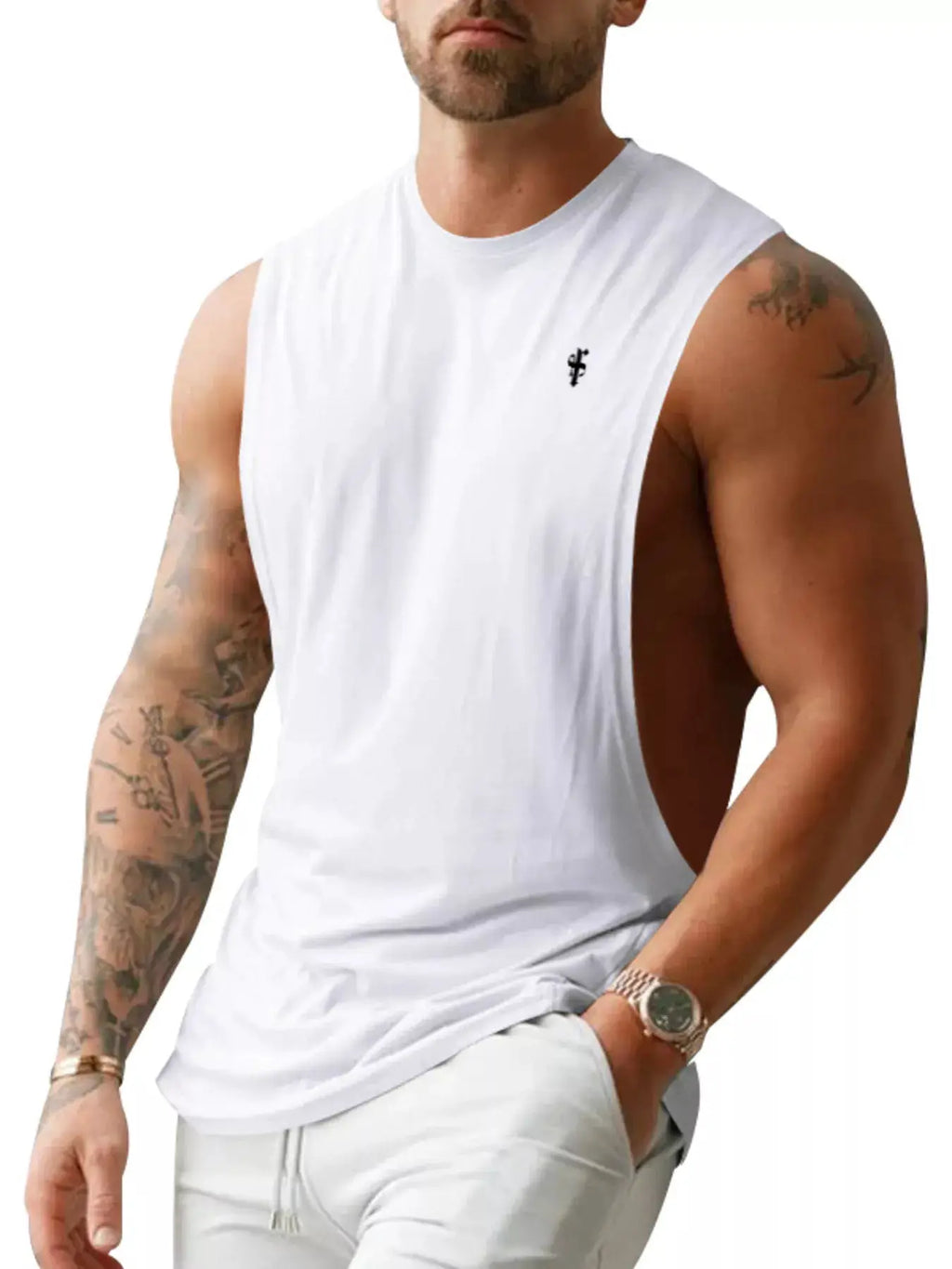 Men's Full Size Round Neck Tank Top Plus Size by Trendsi