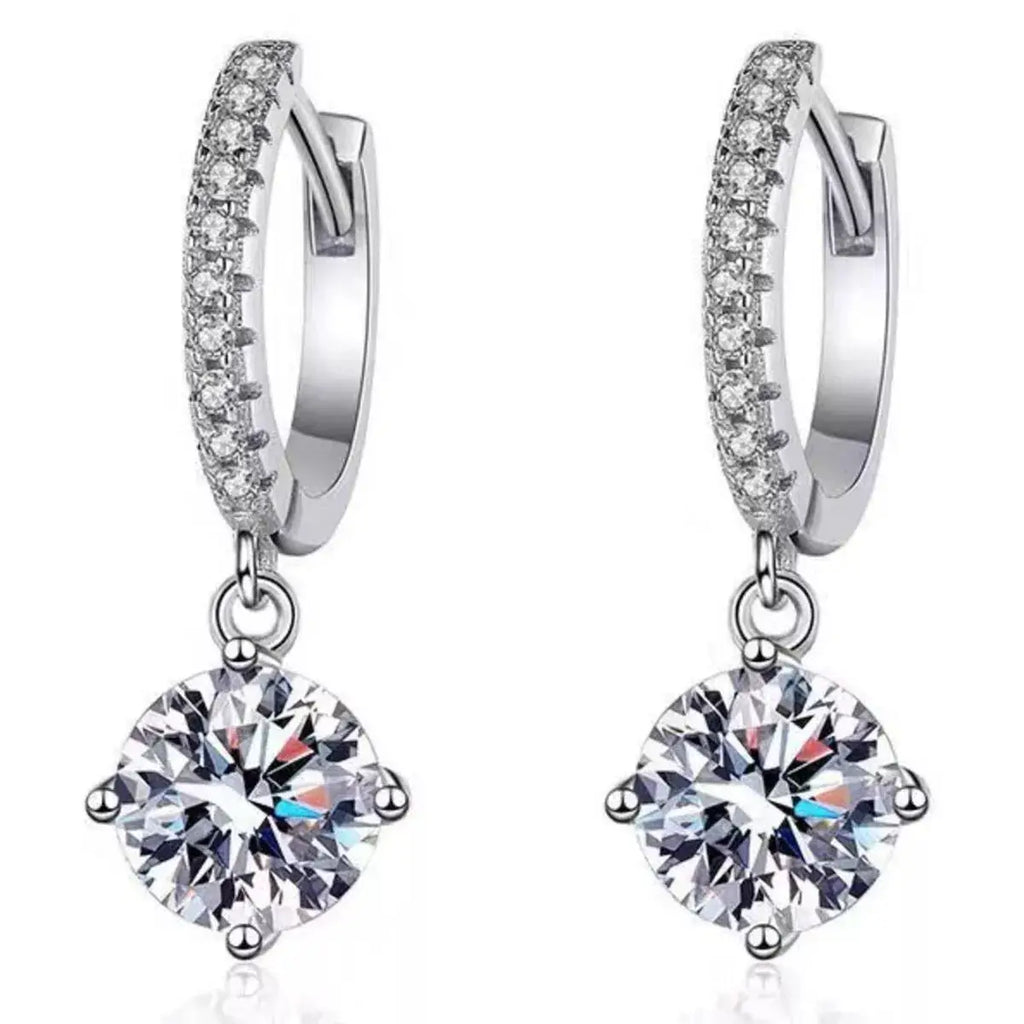 1 Carat Moissanite 925 Sterling Silver Drop Earrings by Trendsi