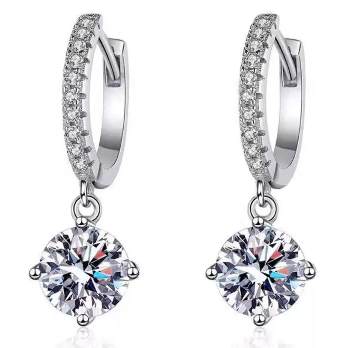 1 Carat Moissanite 925 Sterling Silver Drop Earrings by Trendsi