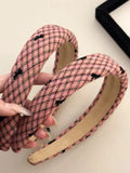 Plaid Bow Wide Headband by Trendsi