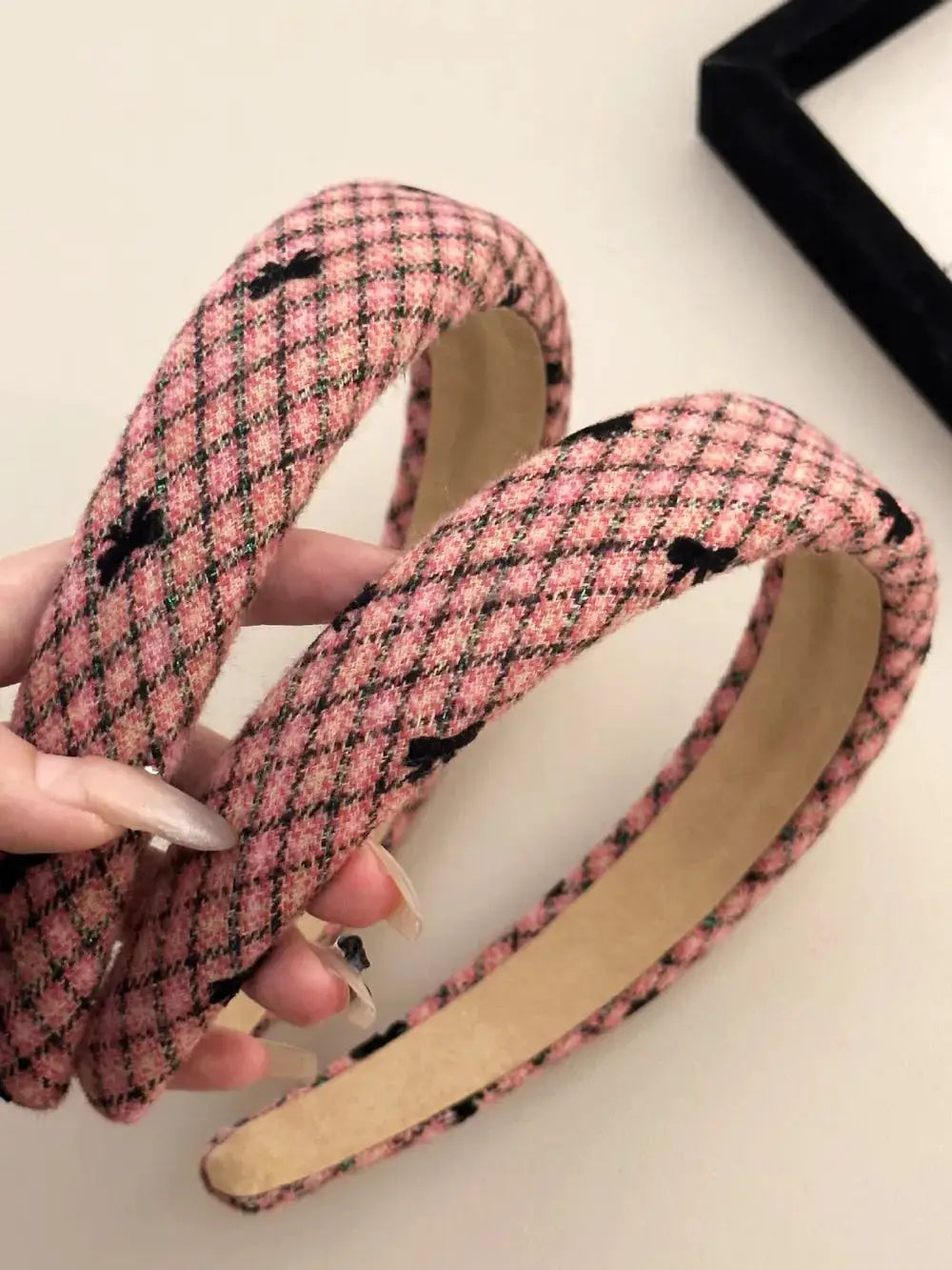 Plaid Bow Wide Headband by Trendsi
