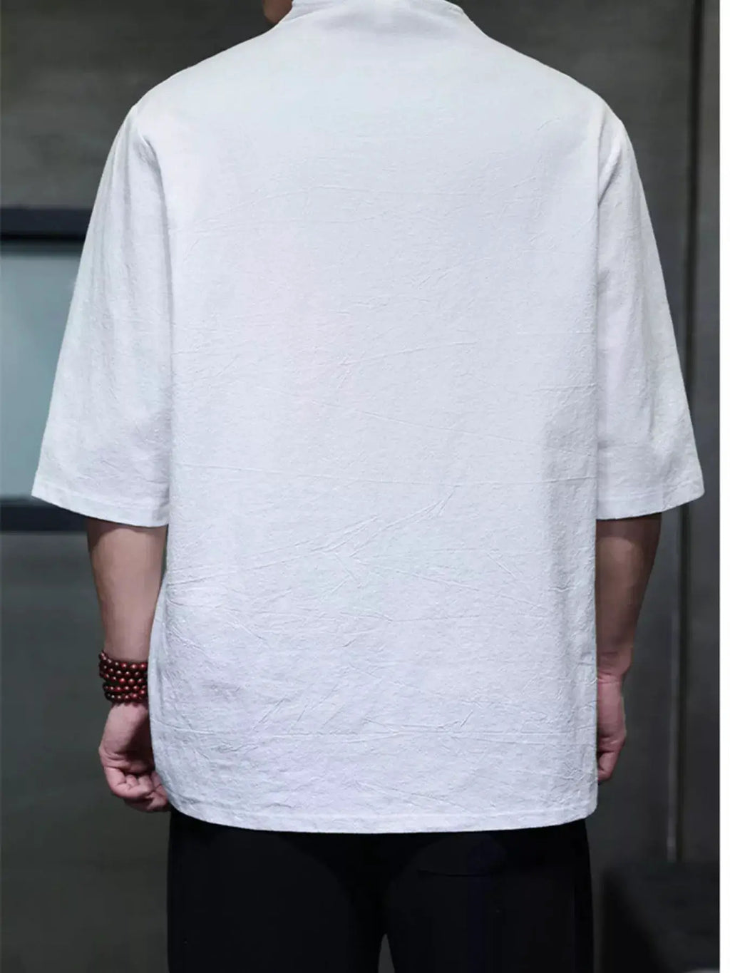 Men's Plus Size Solid Color 3/4 Sleeve Shirt by Trendsi
