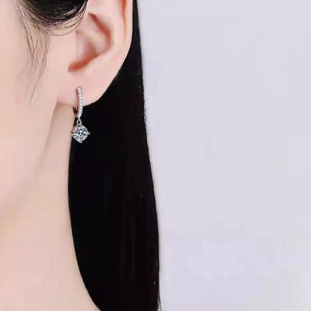 1 Carat Moissanite 925 Sterling Silver Drop Earrings by Trendsi