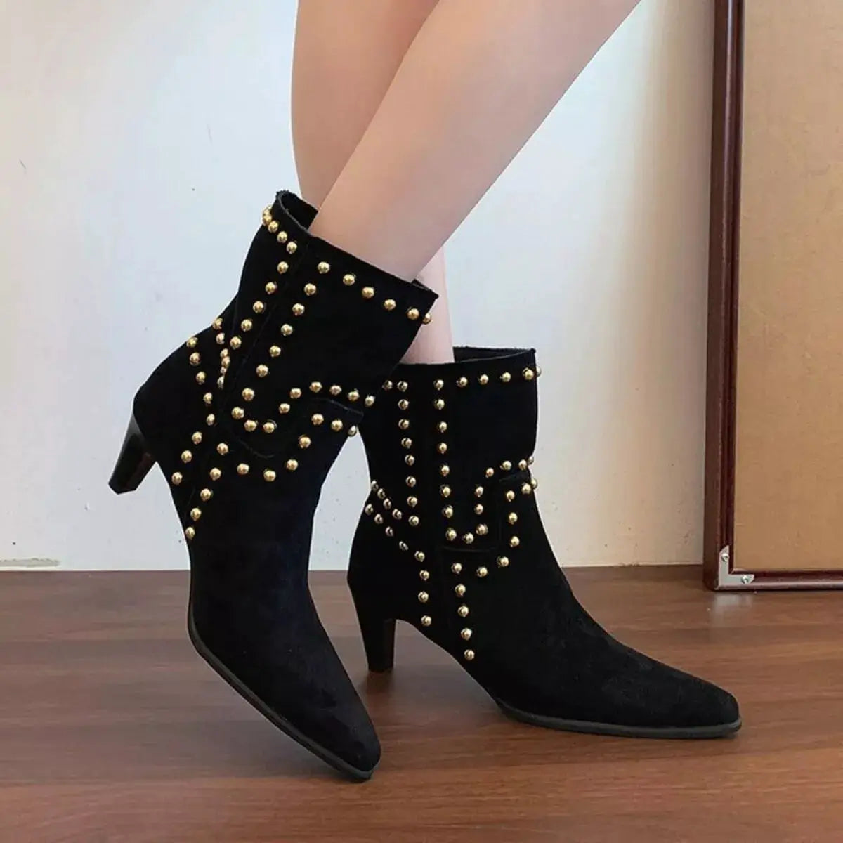 Point Toe Kitten Heels Boots by Trendsi