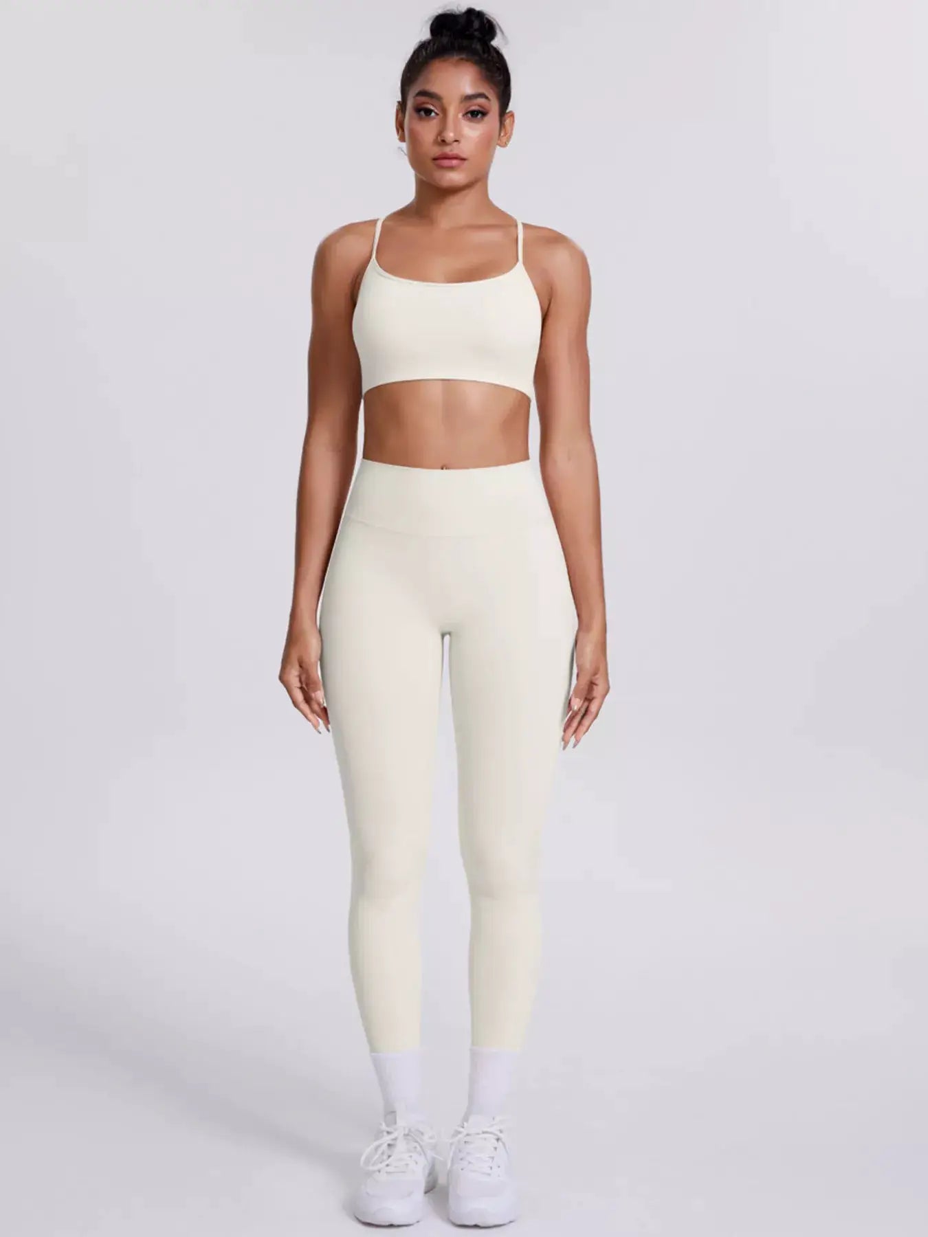 Criss-Cross Back Cami and Leggings Active Set by Trendsi
