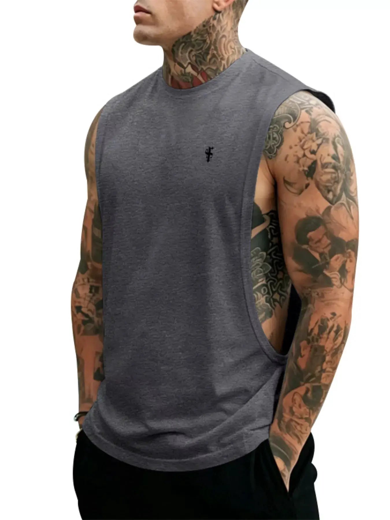 Men's Full Size Round Neck Tank Top Plus Size by Trendsi