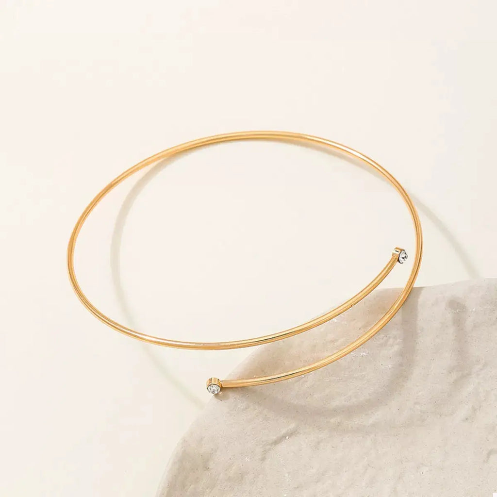 Delicate Gold Wire Upper Arm Bracelet by Trendsi