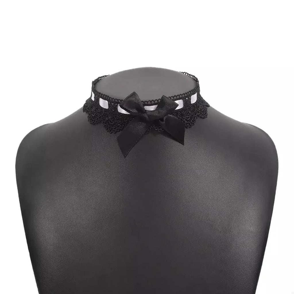Lace Bow Choker Necklace by Trendsi