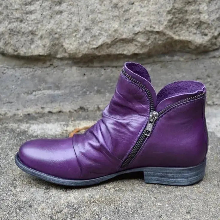 Round Toe Block Heels Boots by Trendsi