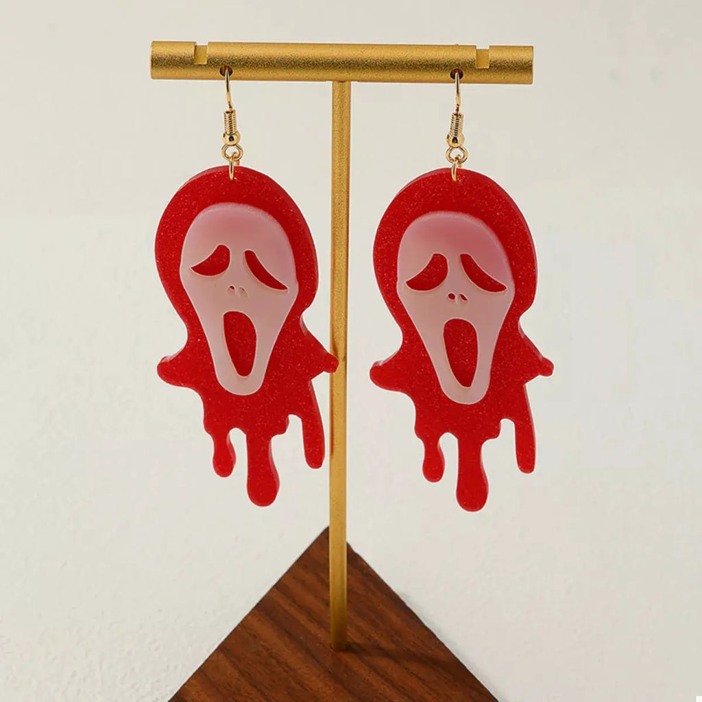 Halloween Ghost Scream Dangle Earrings by Trendsi