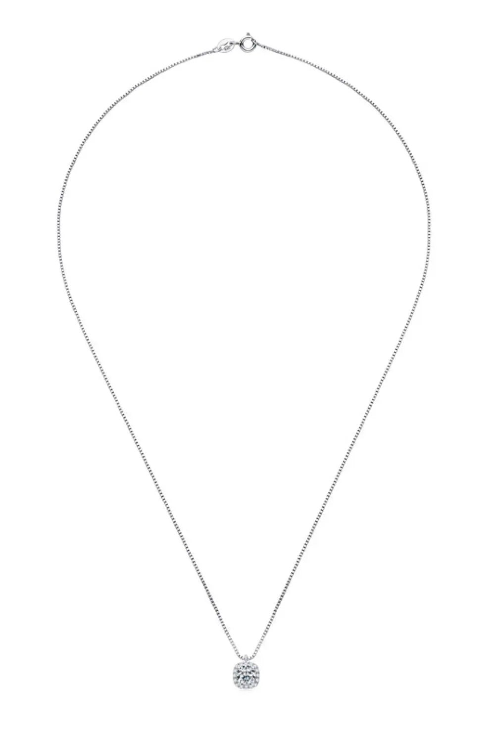 Moissanite Pendant Platinum-Plated Necklace by Trendsi